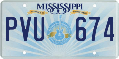 MS license plate PVU674