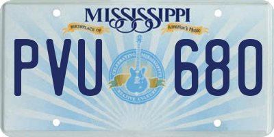 MS license plate PVU680