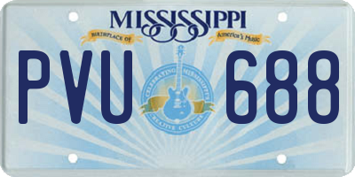 MS license plate PVU688