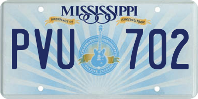 MS license plate PVU702