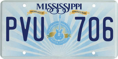 MS license plate PVU706