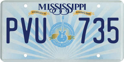 MS license plate PVU735