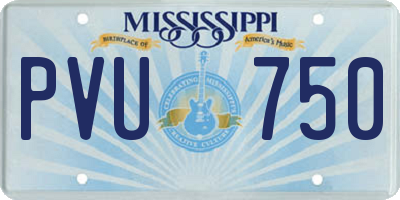 MS license plate PVU750