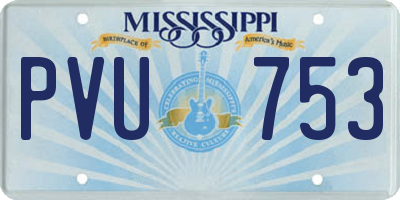 MS license plate PVU753