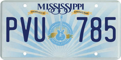 MS license plate PVU785