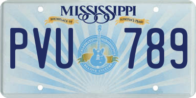 MS license plate PVU789