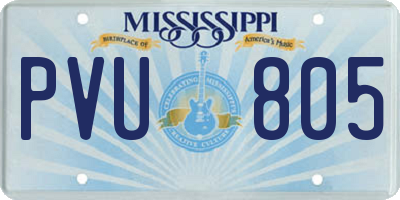 MS license plate PVU805