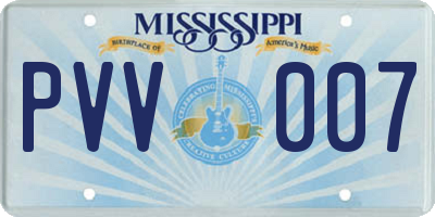 MS license plate PVV007