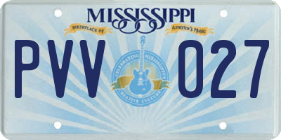MS license plate PVV027
