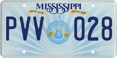 MS license plate PVV028