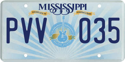 MS license plate PVV035