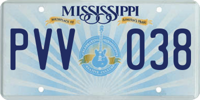 MS license plate PVV038