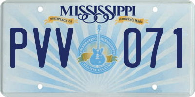 MS license plate PVV071