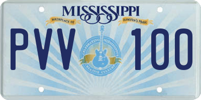 MS license plate PVV100
