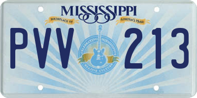 MS license plate PVV213