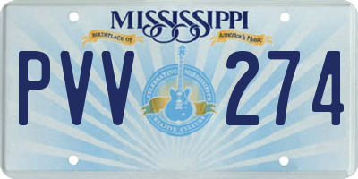 MS license plate PVV274