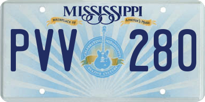 MS license plate PVV280