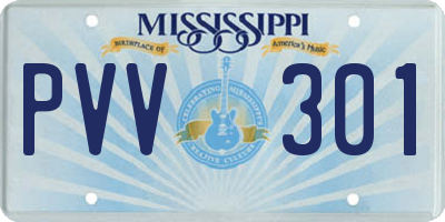 MS license plate PVV301