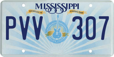 MS license plate PVV307