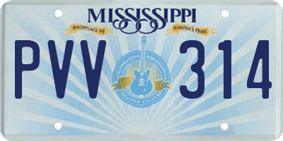 MS license plate PVV314