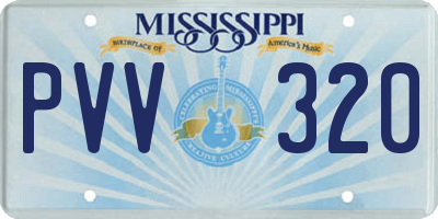 MS license plate PVV320