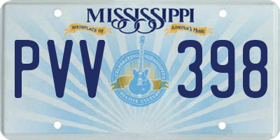 MS license plate PVV398