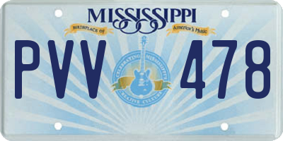 MS license plate PVV478