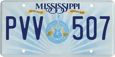 MS license plate PVV507