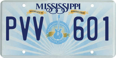 MS license plate PVV601