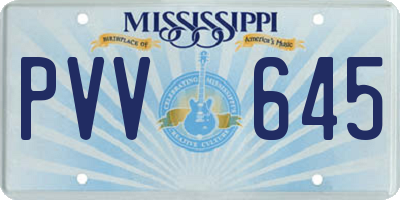 MS license plate PVV645