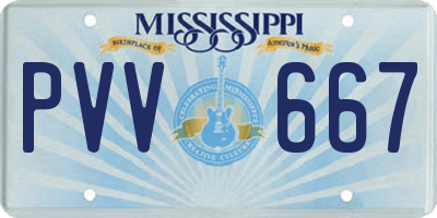 MS license plate PVV667