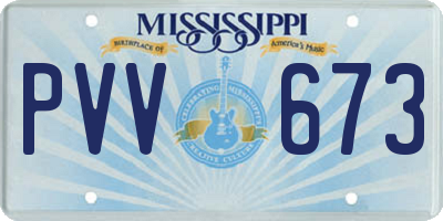 MS license plate PVV673