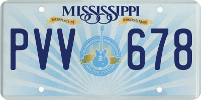 MS license plate PVV678