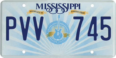 MS license plate PVV745