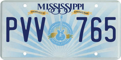 MS license plate PVV765