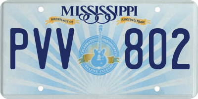 MS license plate PVV802