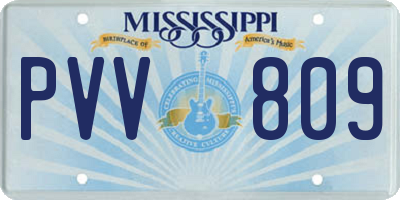 MS license plate PVV809