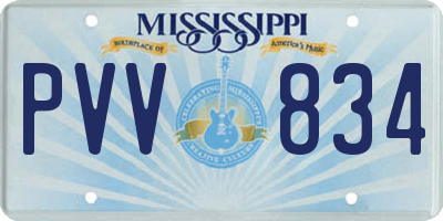 MS license plate PVV834