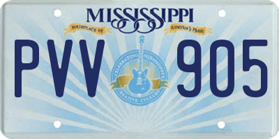 MS license plate PVV905
