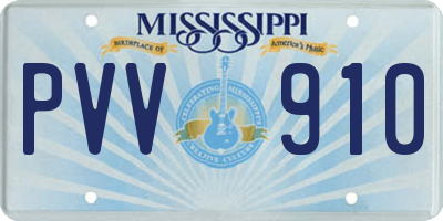 MS license plate PVV910