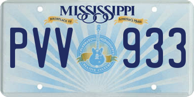 MS license plate PVV933