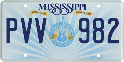 MS license plate PVV982