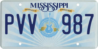MS license plate PVV987