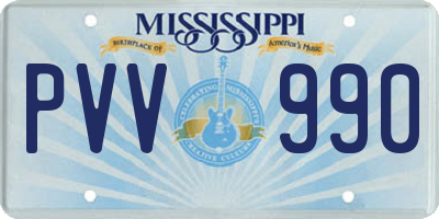 MS license plate PVV990