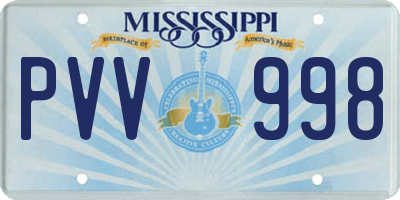MS license plate PVV998