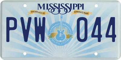 MS license plate PVW044