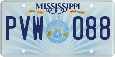 MS license plate PVW088