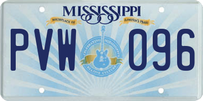 MS license plate PVW096