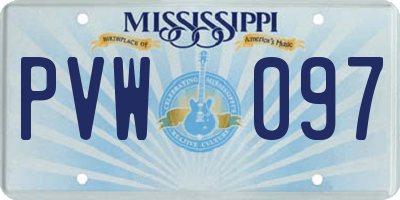 MS license plate PVW097
