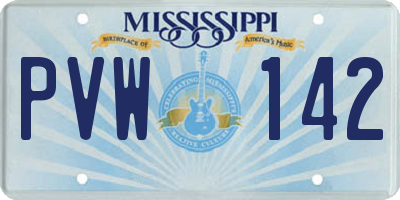 MS license plate PVW142